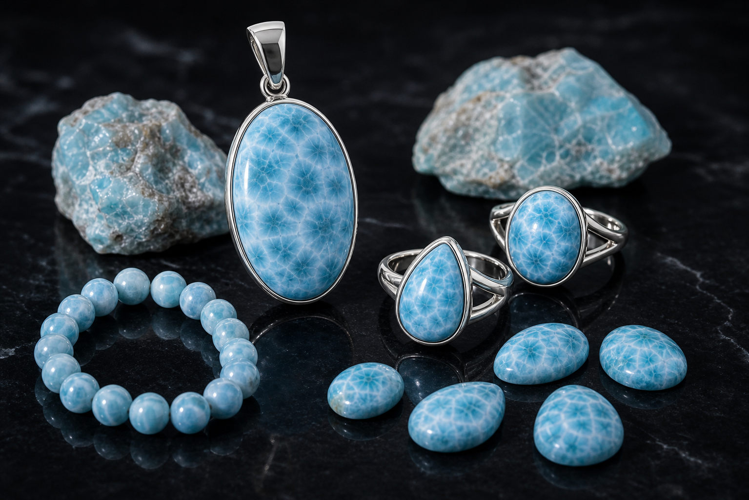 Larimar Stones & Jewelry