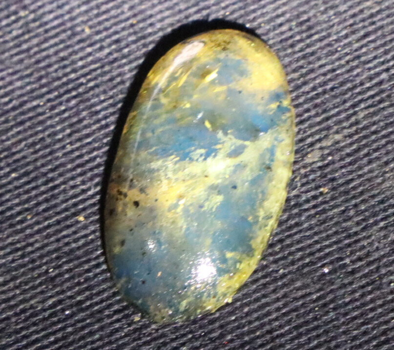 Natural Dominican Yellow Blue Amber Polished Oval Stone Cabochon 22mm – photo 5