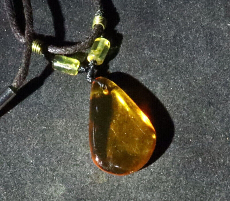 Exquisite Natural Clear Orange Green Amber Necklace 21inch – photo 5