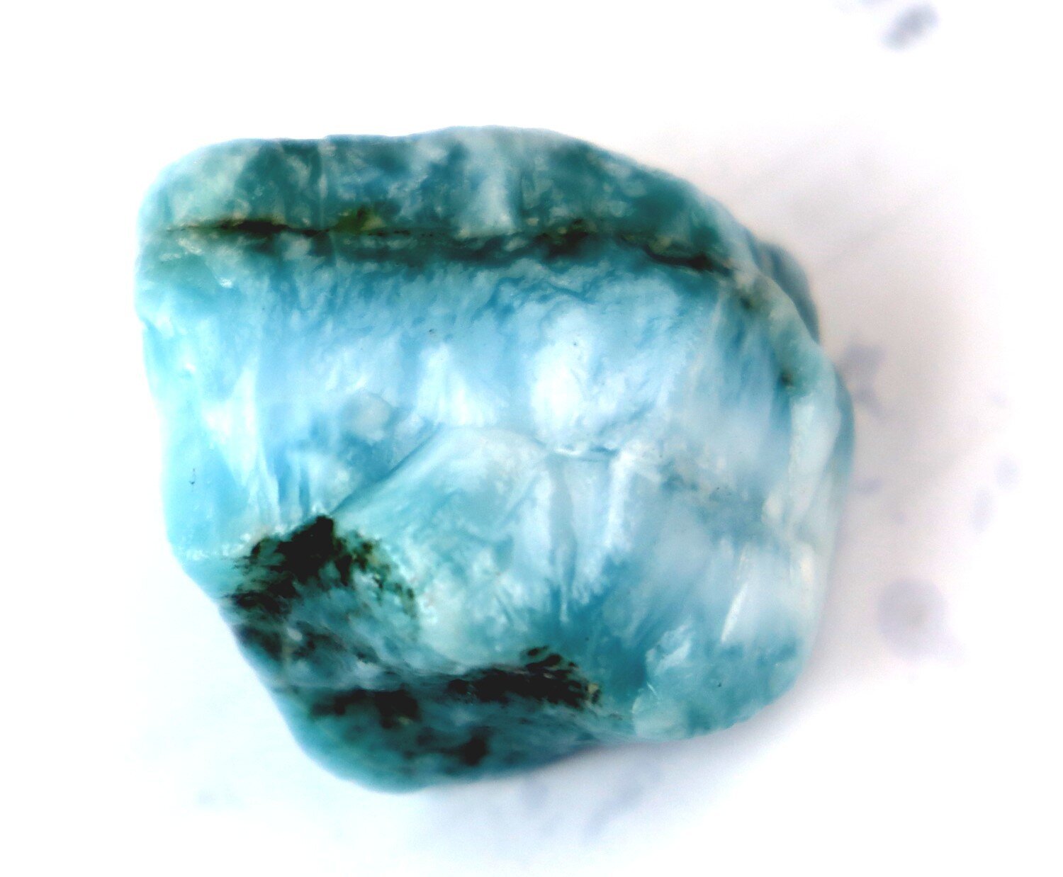 Excellent Natural Dominican Sky Blue Larimar Rough Specimen 30mm 25.5g – photo 3