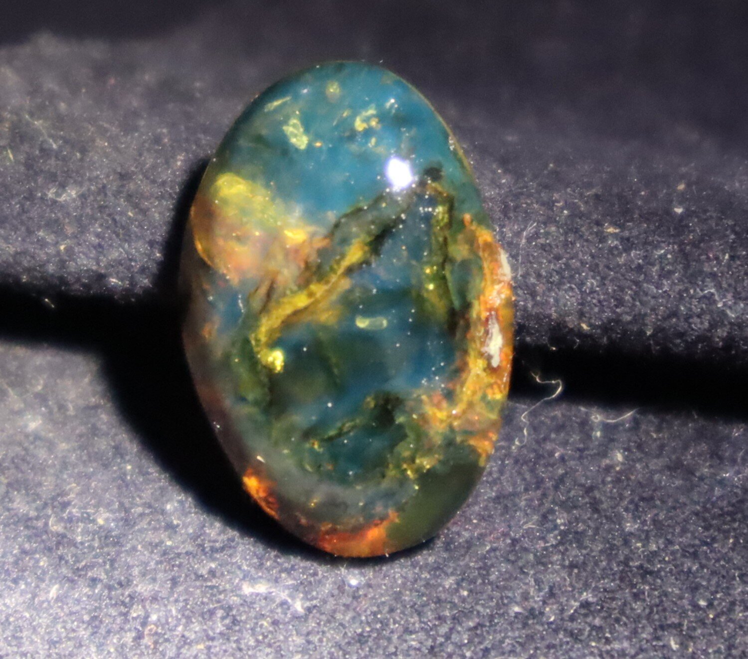 Rarest Natural Dominican Translucent Ocean Blue Amber Polished Stone 21mm – photo 5