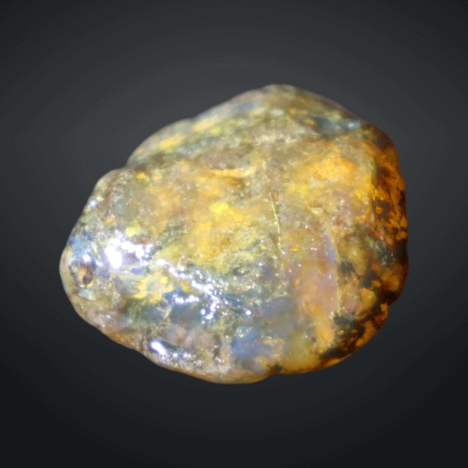 Interested Yellow Blue Dominican Amber Rough Specimen Chunk 37mm 10.6g – photo 6