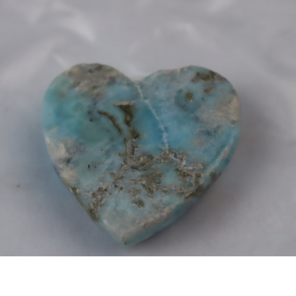 Biggest 38mm Beautiful Ocean Blue Larimar Heart Cabochon – photo 6