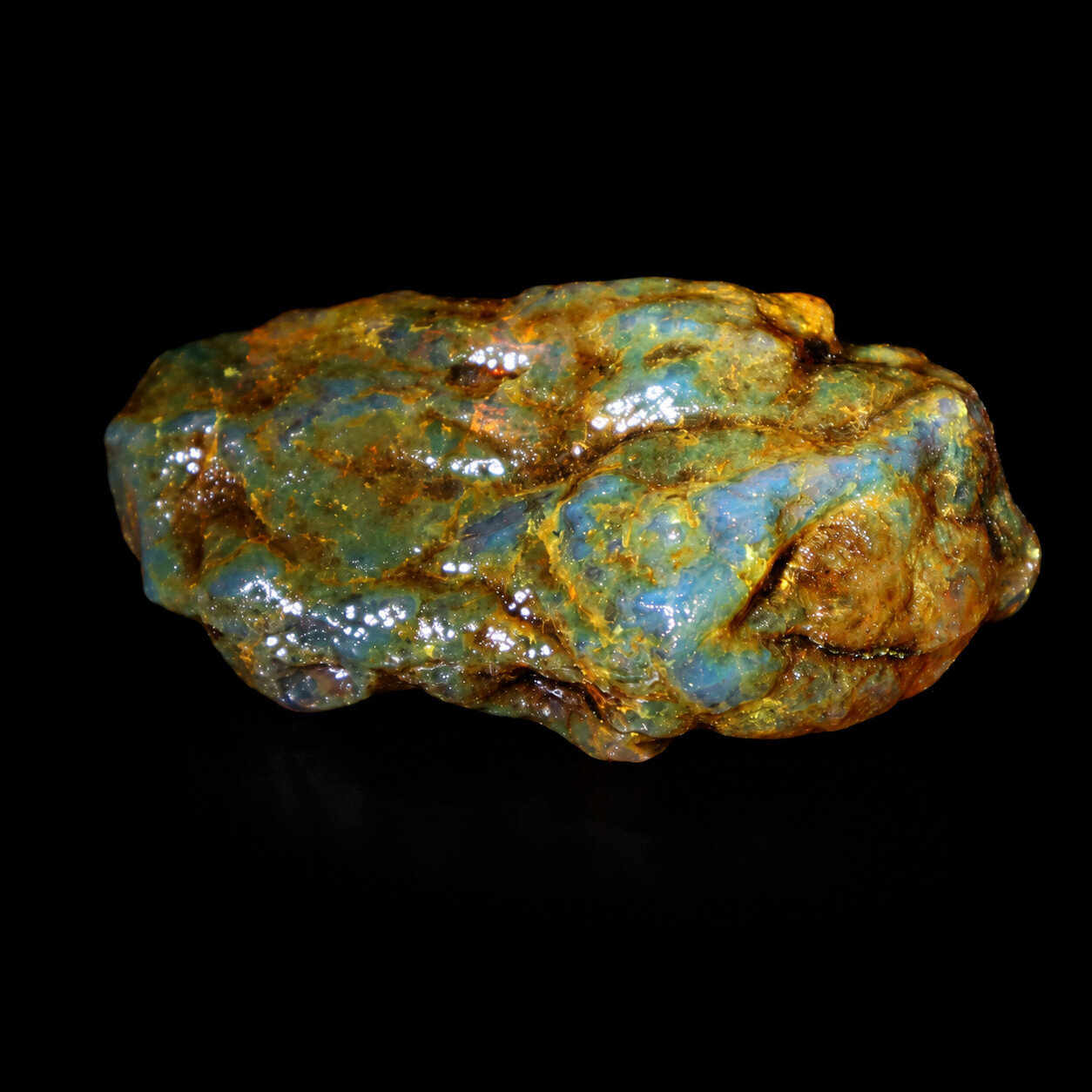 Exquisite Genuine Green Blue Dominican Amber Rough Specimen Chunk 72mm 28.2g – photo 4