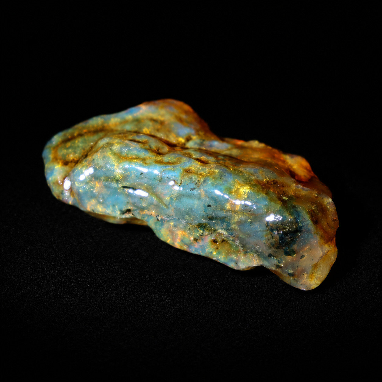 Exquisite Genuine Green Blue Dominican Amber Rough Specimen Chunk 72mm 28.2g – photo 7