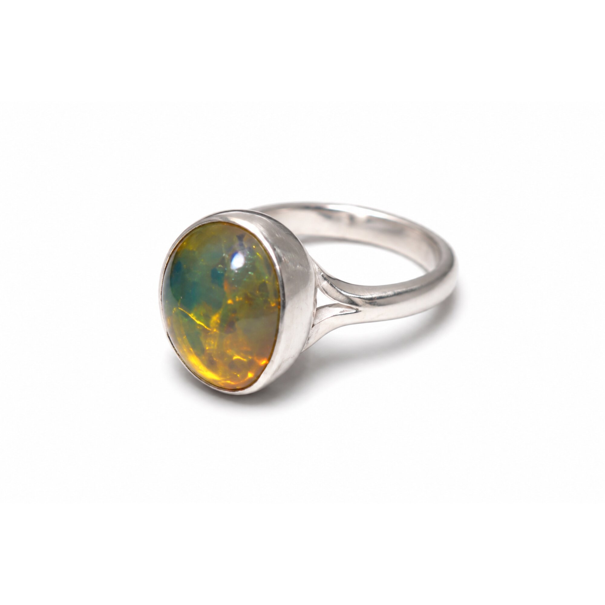 Genuine Sky Blue Dominican Amber 925 Sterling Silver Clear Oval Ring #6.75 – photo 3