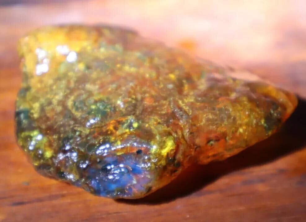Finest Natural Dominican Crystal Clear Orange Yellow Amber Rough Specimen 27.7g – photo 4