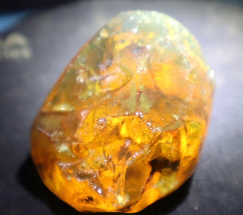 Natural Dominican Clear Yellow Light Blue Amber Rough Specimen 55mm 38g – photo 6