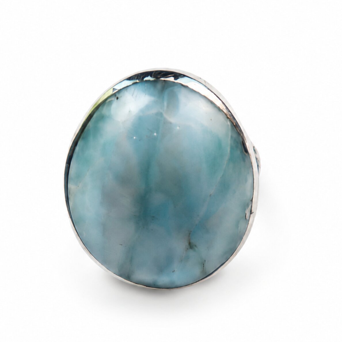 Handmade Sky Blue Larimar 925 Sterling Silver Ring #6.5 – photo 3