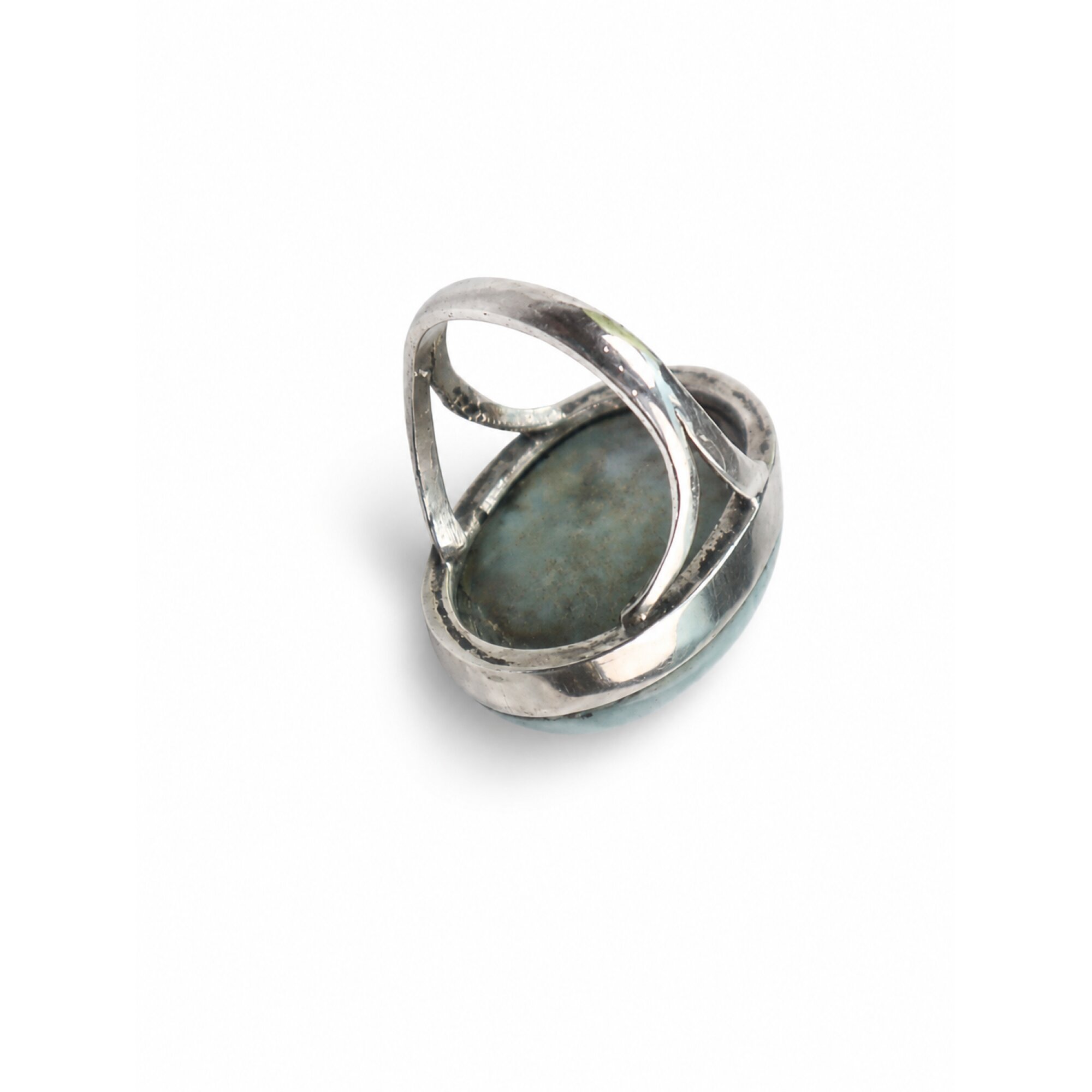 Handmade Sky Blue Larimar 925 Sterling Silver Ring #8.25 – photo 4