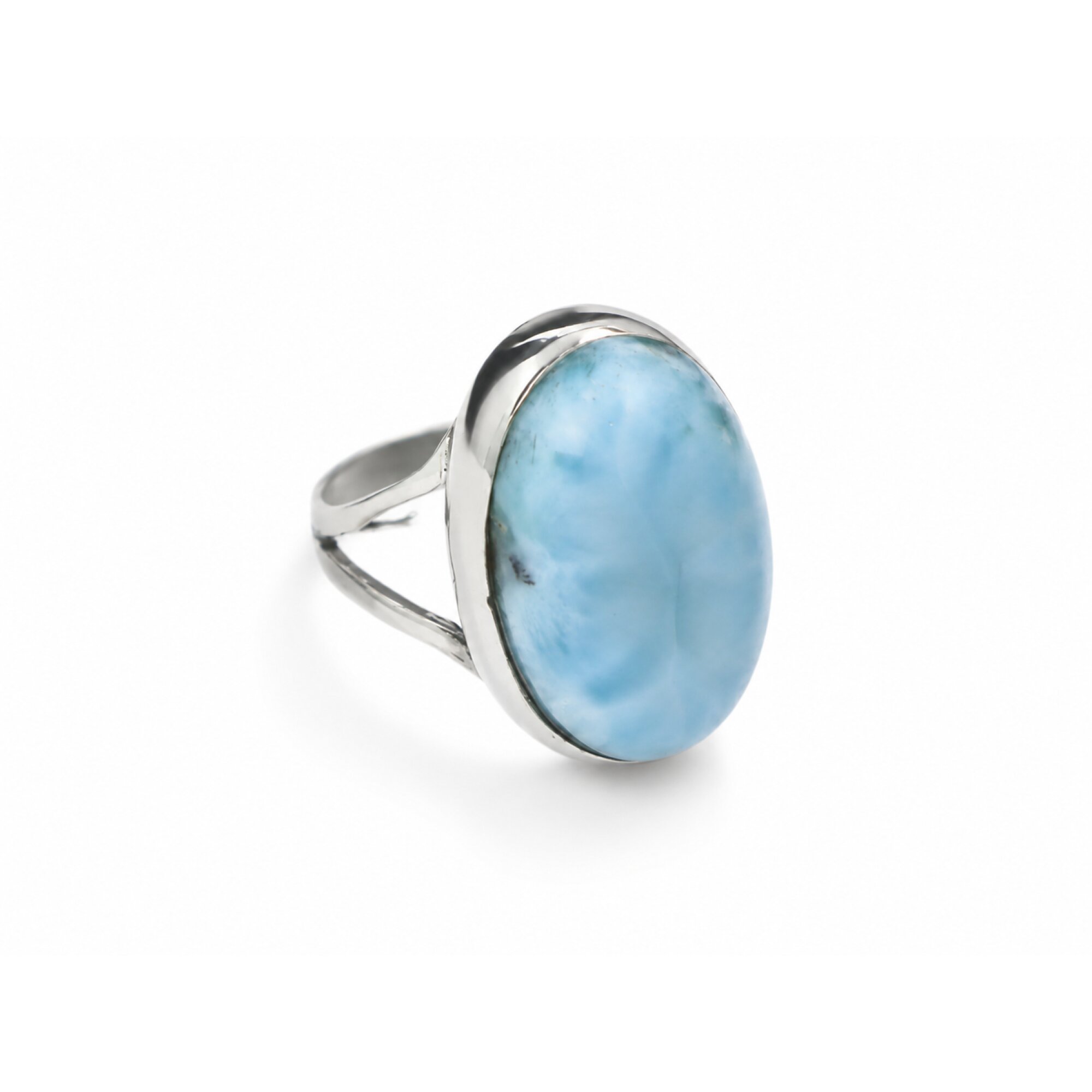 Traditional Craftsmanship Sky Blue Larimar 925 Sterling Silver Ring #8.5 – photo 2