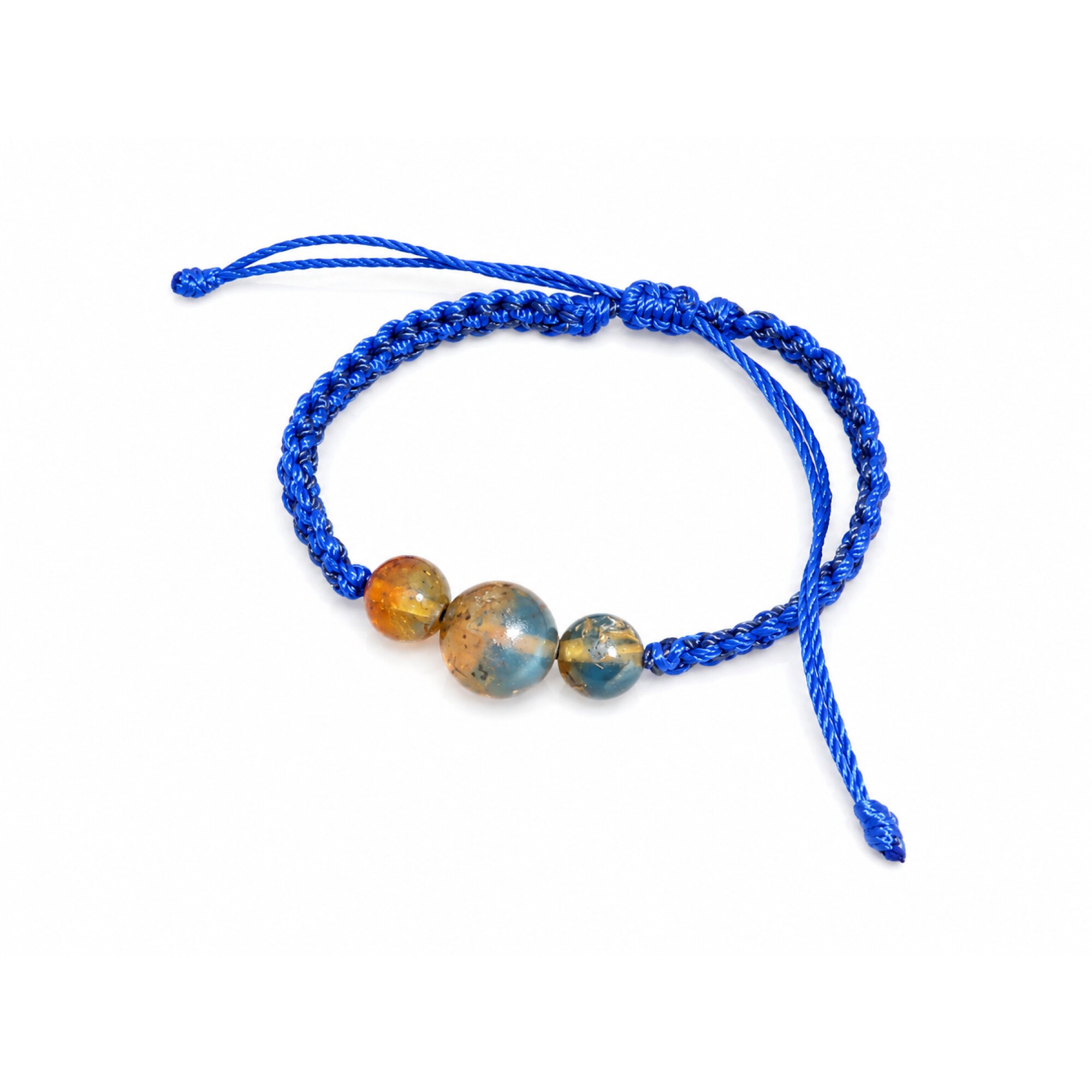 Artisan Clear Deep Blue Dominican Amber Bracelet 28mm – photo 4