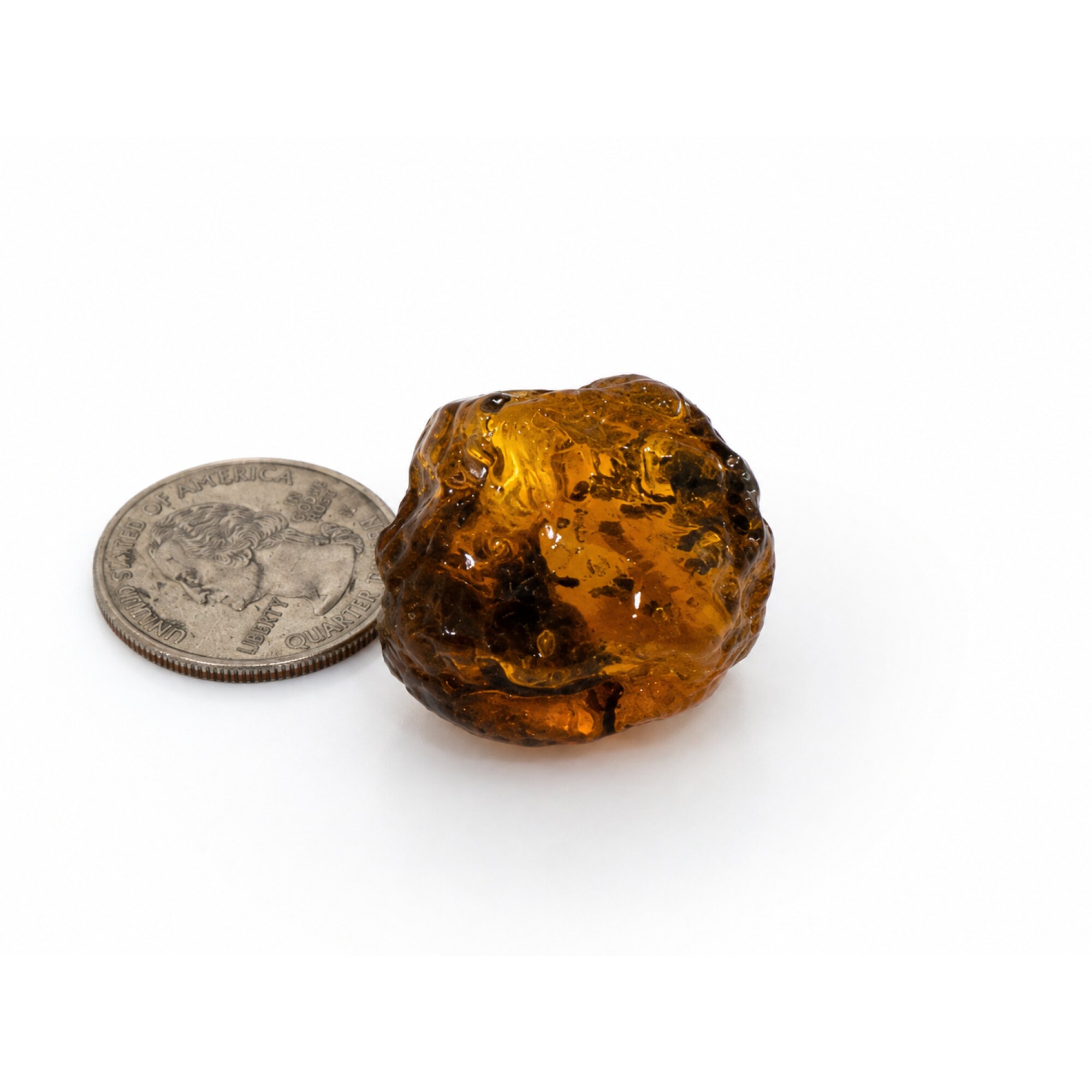 Raw Beauty Clear Olive Green Dominican Amber Natural 30mm 9.2g – photo 8
