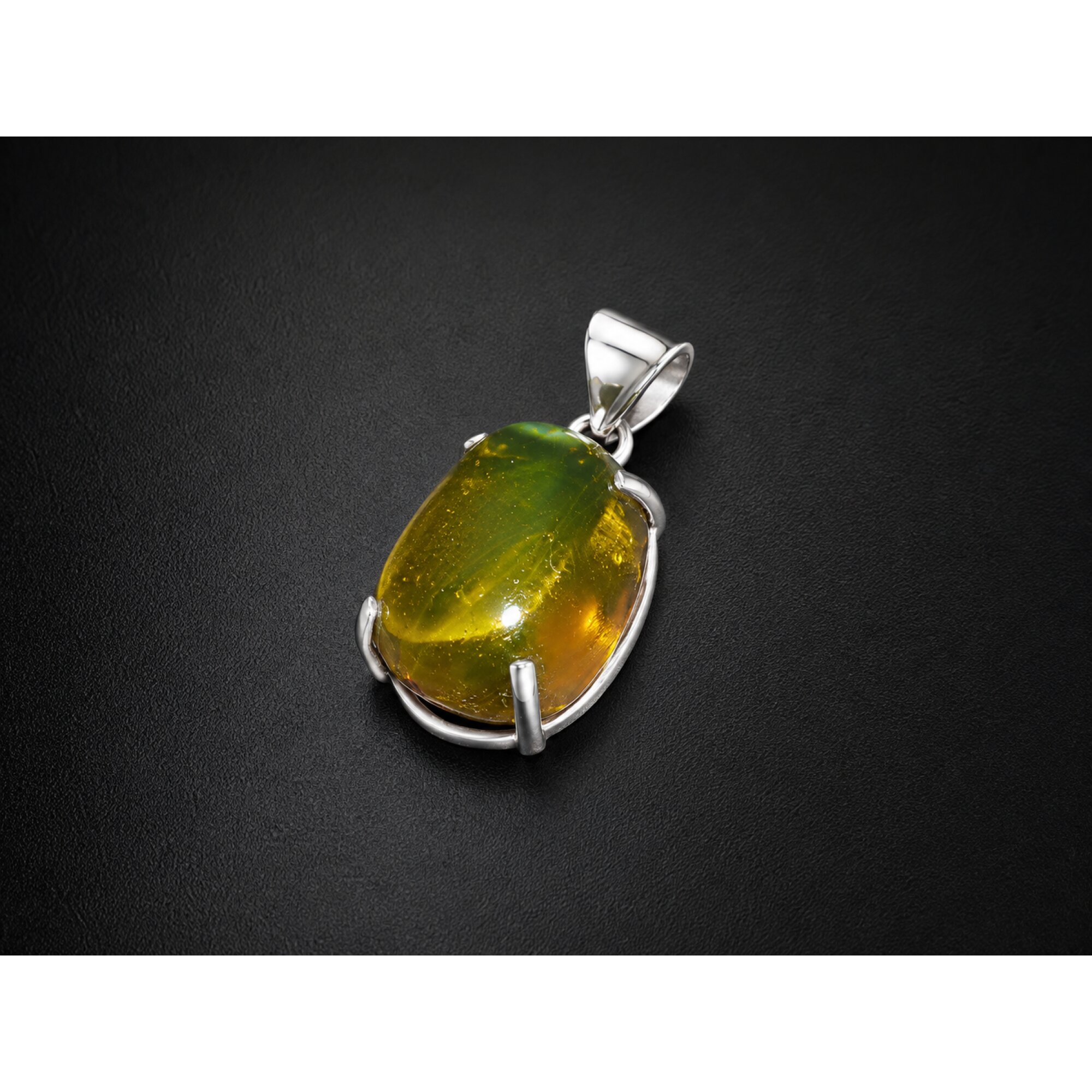 Handmade Clear Ant Dominican Amber 925 Sterling Silver Fossils 34mm 5.1g – photo 3