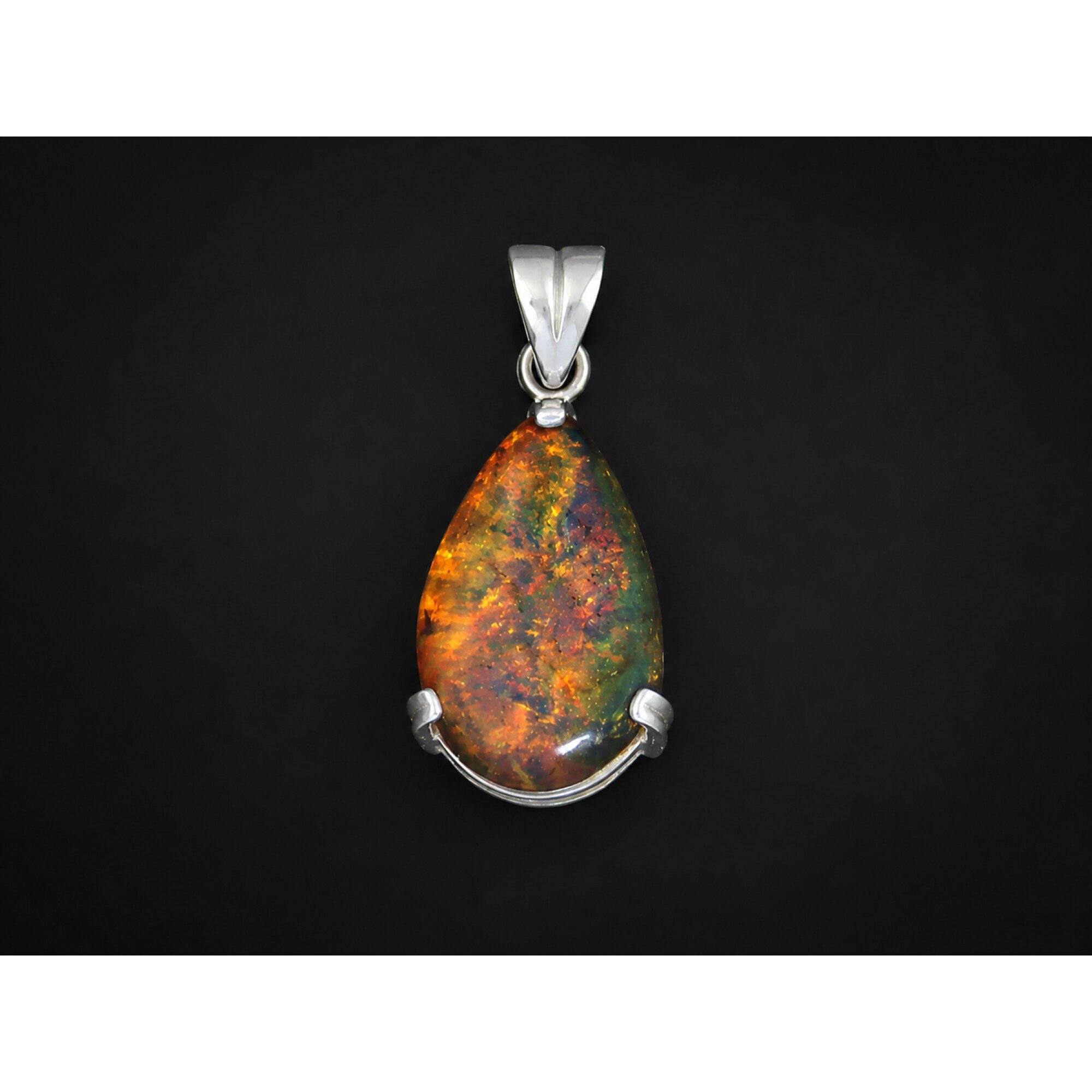 Clear autumn blue Natural Dominican Amber teardrop 925 Sterling Pendant 36 mm – photo 4