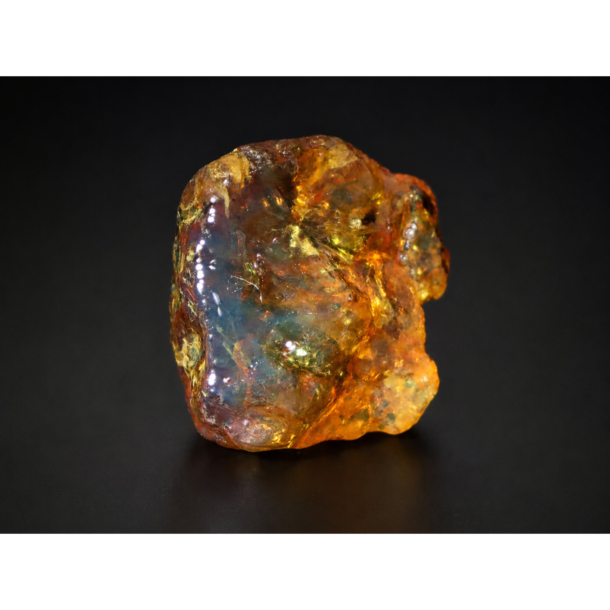 Clear orange blue Natural Dominican Amber rough Specimen 35 mm – photo 3