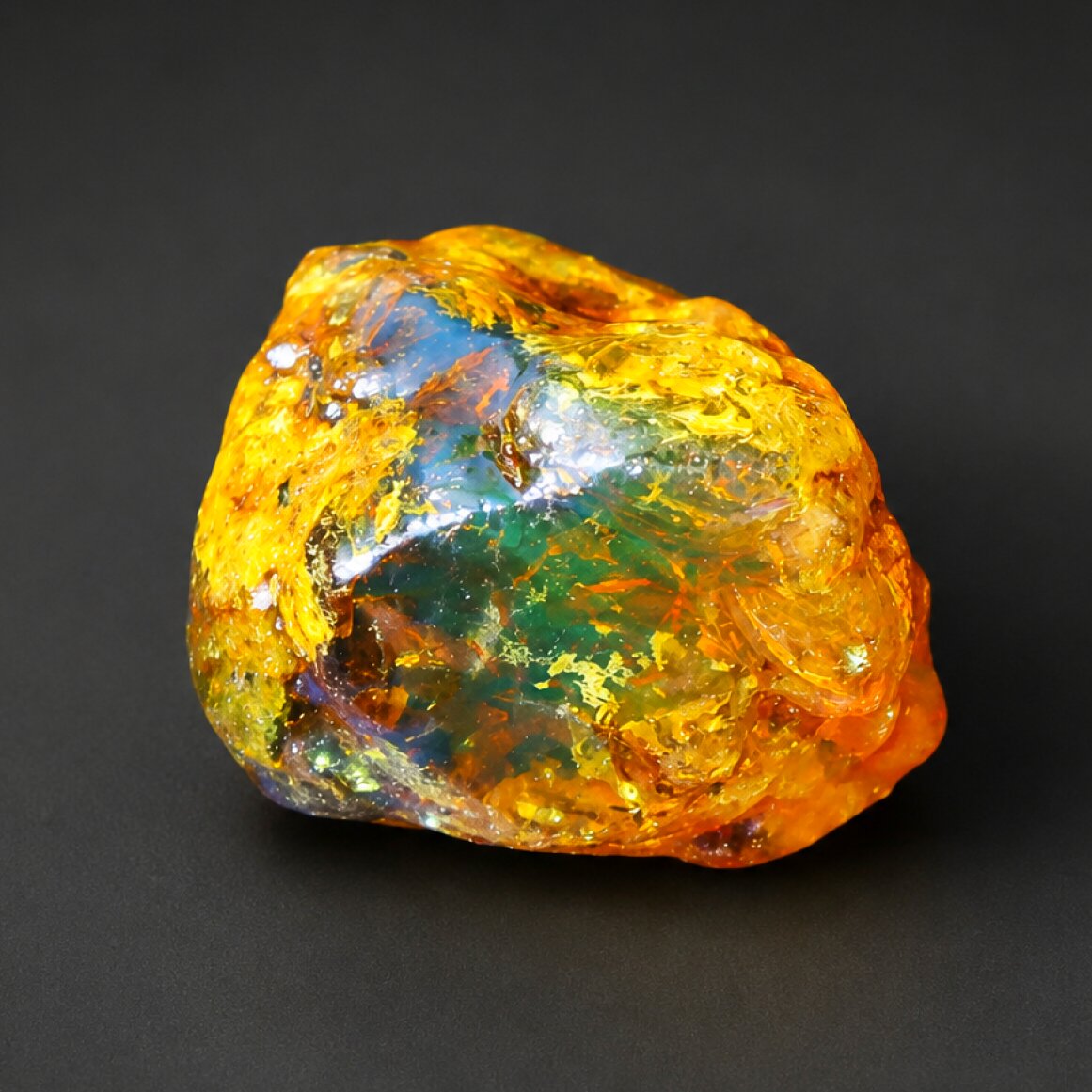 Translucent sea blue Natural Dominican Amber rough Specimen 33 mm