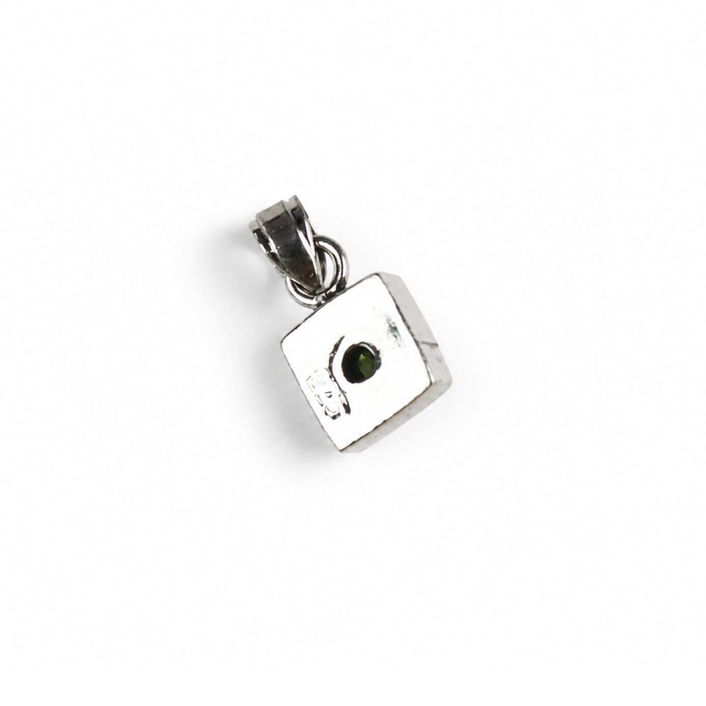 Clear green Natural citrine 925 Sterling Silver Pendant 25 mm – photo 5