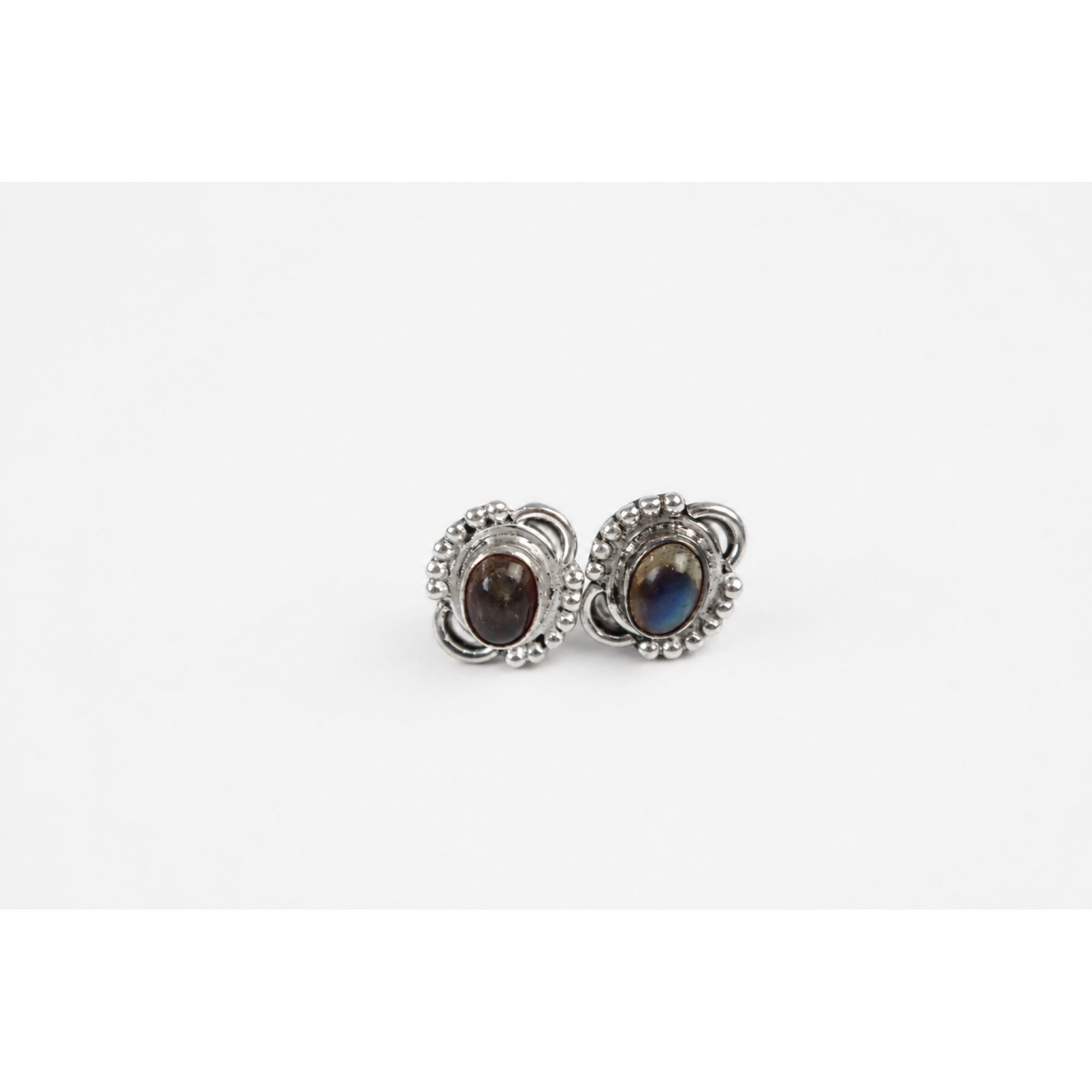 green blue Labradorite oval 925 Sterling Silver Earrings 13 mm – photo 9