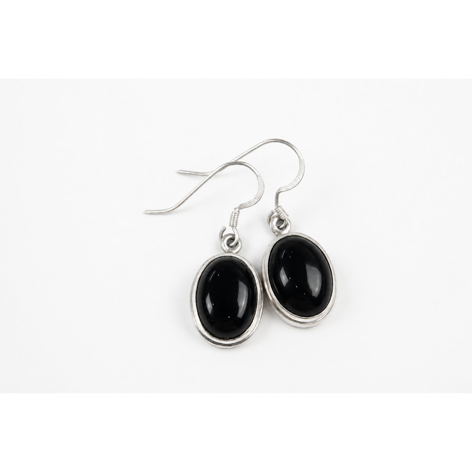 black onyx oval 925 Sterling Silver Earrings 34 mm – photo 6