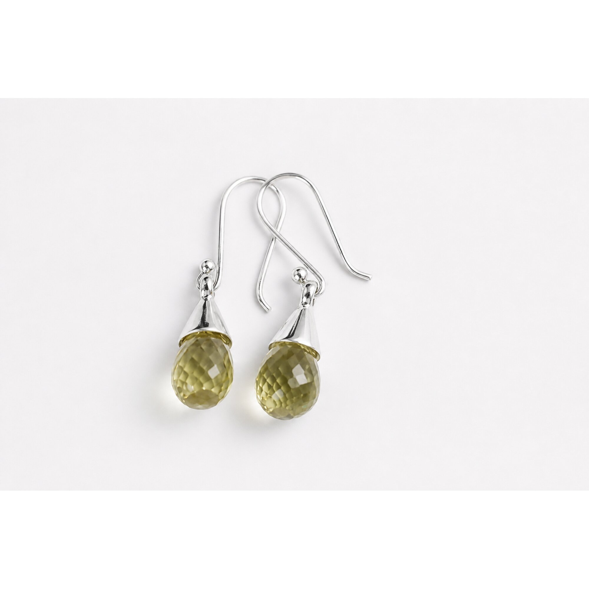 Clear yellow Natural Lemon Quartz pear 925 Sterling Silver Earrings 12 mm – photo 5