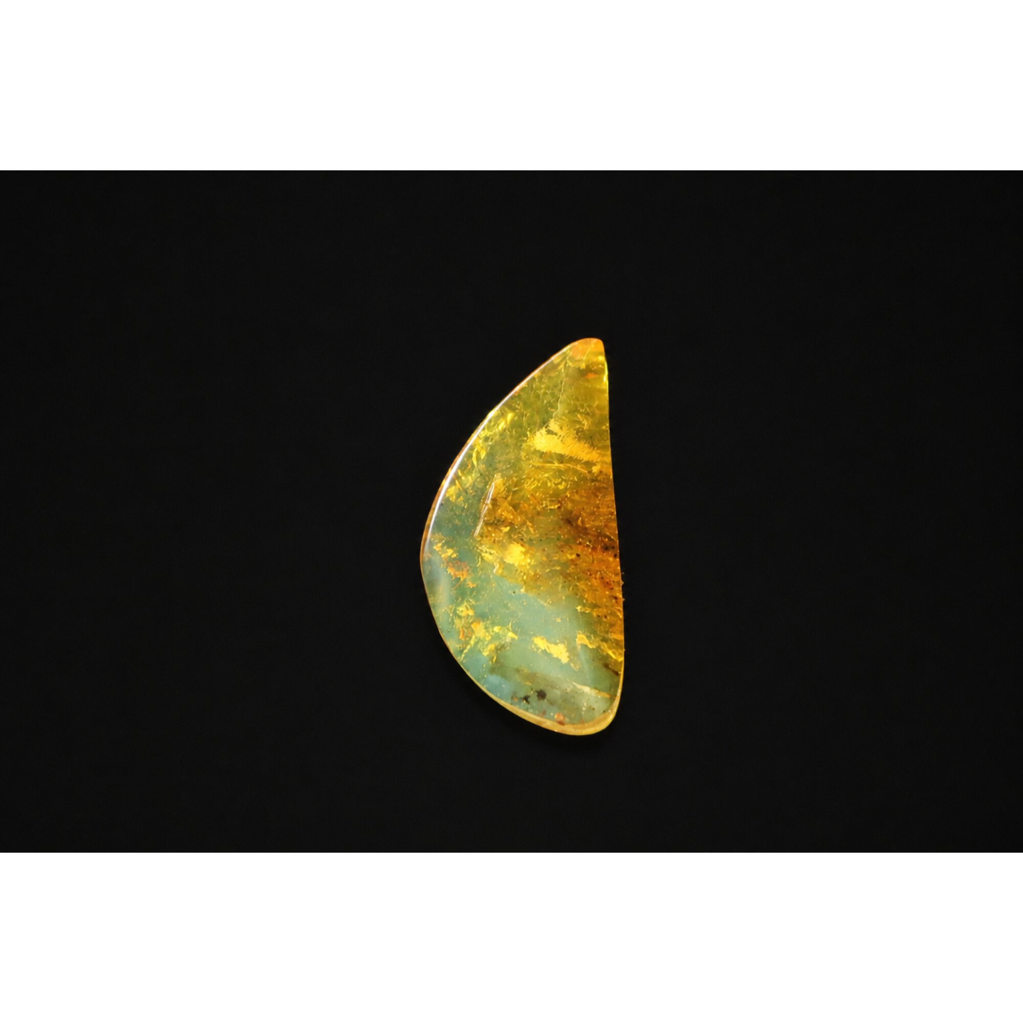 Clear green blue Natural Dominican Amber faceted Polished Stone 29 mm – photo 3