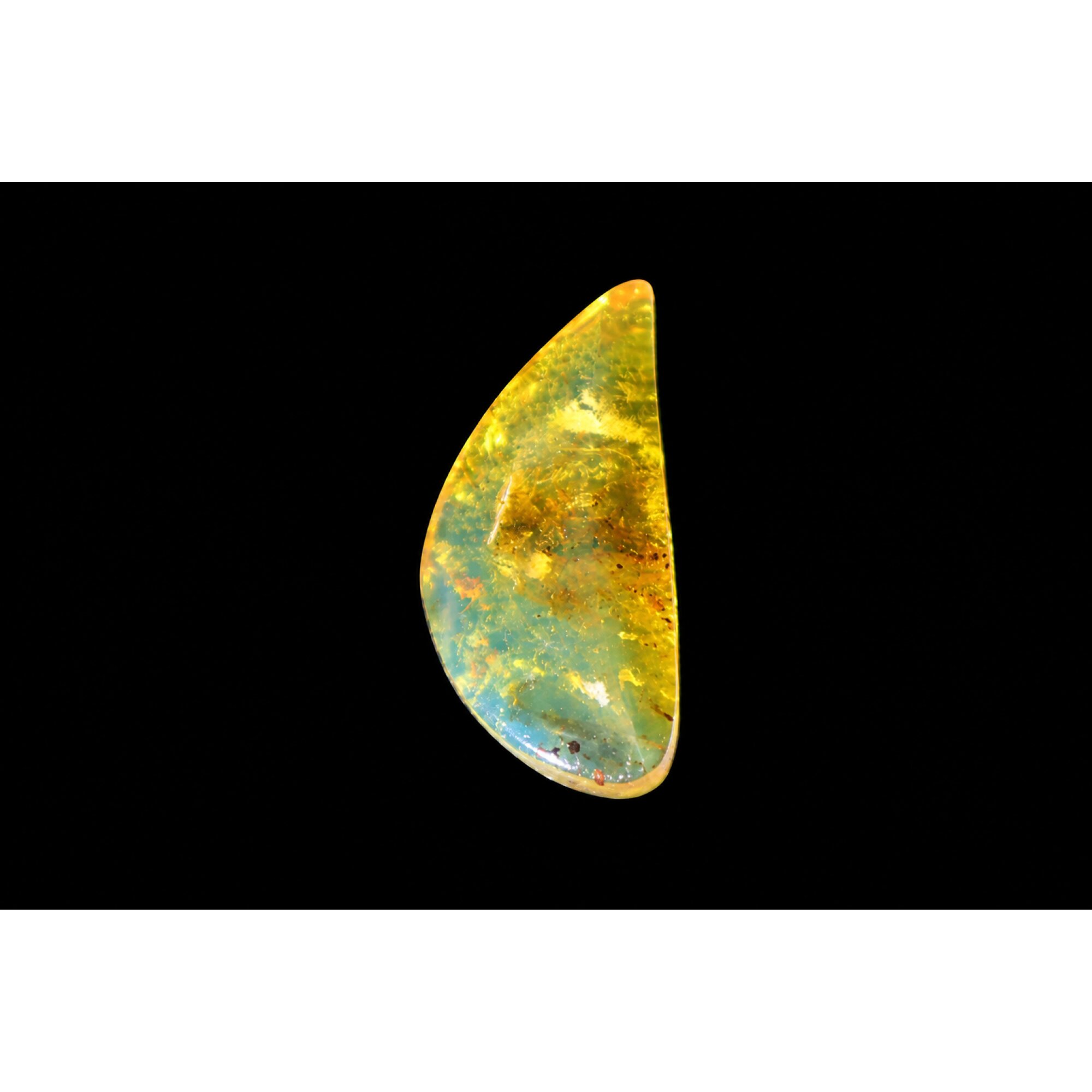 Clear green blue Natural Dominican Amber faceted Polished Stone 29 mm – photo 5