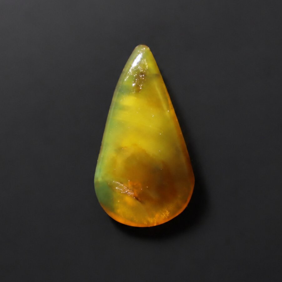 Clear red yellow Natural Dominican Amber teardrop Polished Stone 23 mm