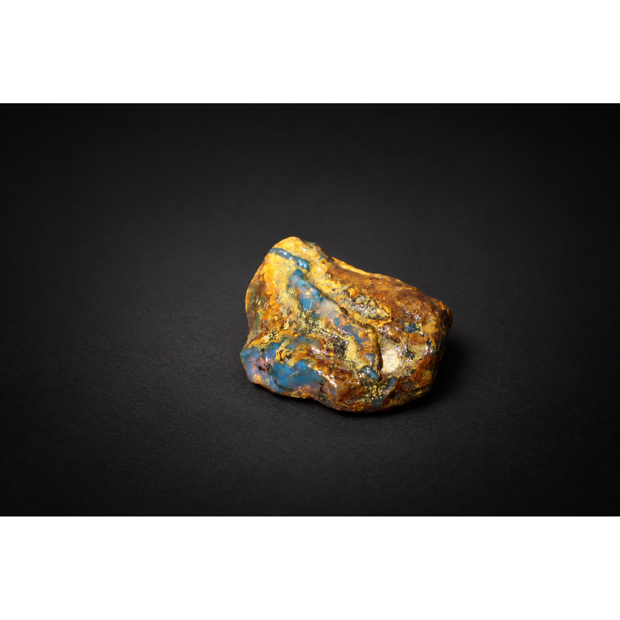 Clear blue yellow Natural Dominican Amber raw 925 Sterling Rough Specimen 30 mm – photo 5