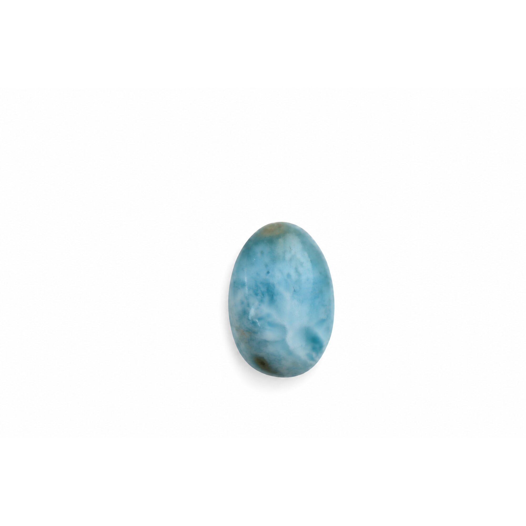 sky blue Natural Dominican Larimar oval Polished Stone 23 mm – photo 2