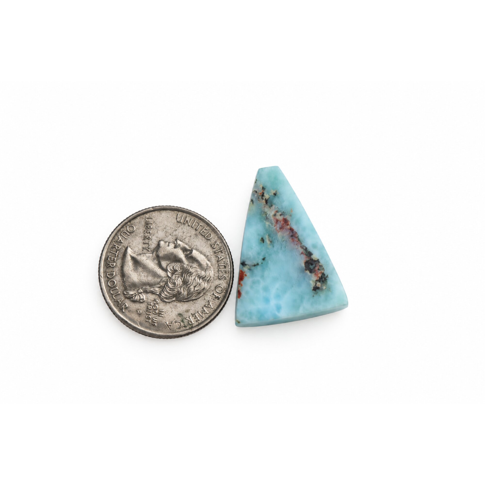 Genuine Handcrafted Polished: Natural Dominican Larimar Cabochon 28mm – photo 4
