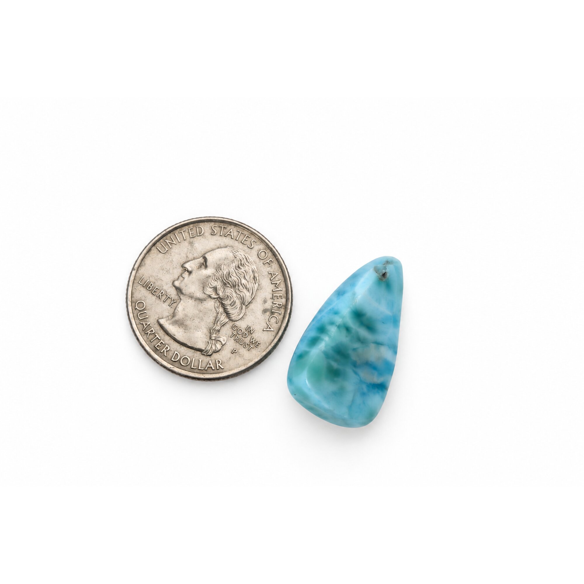 Genuine Handcrafted Polished: Natural Dominican Larimar Cabochon 25mm – photo 3