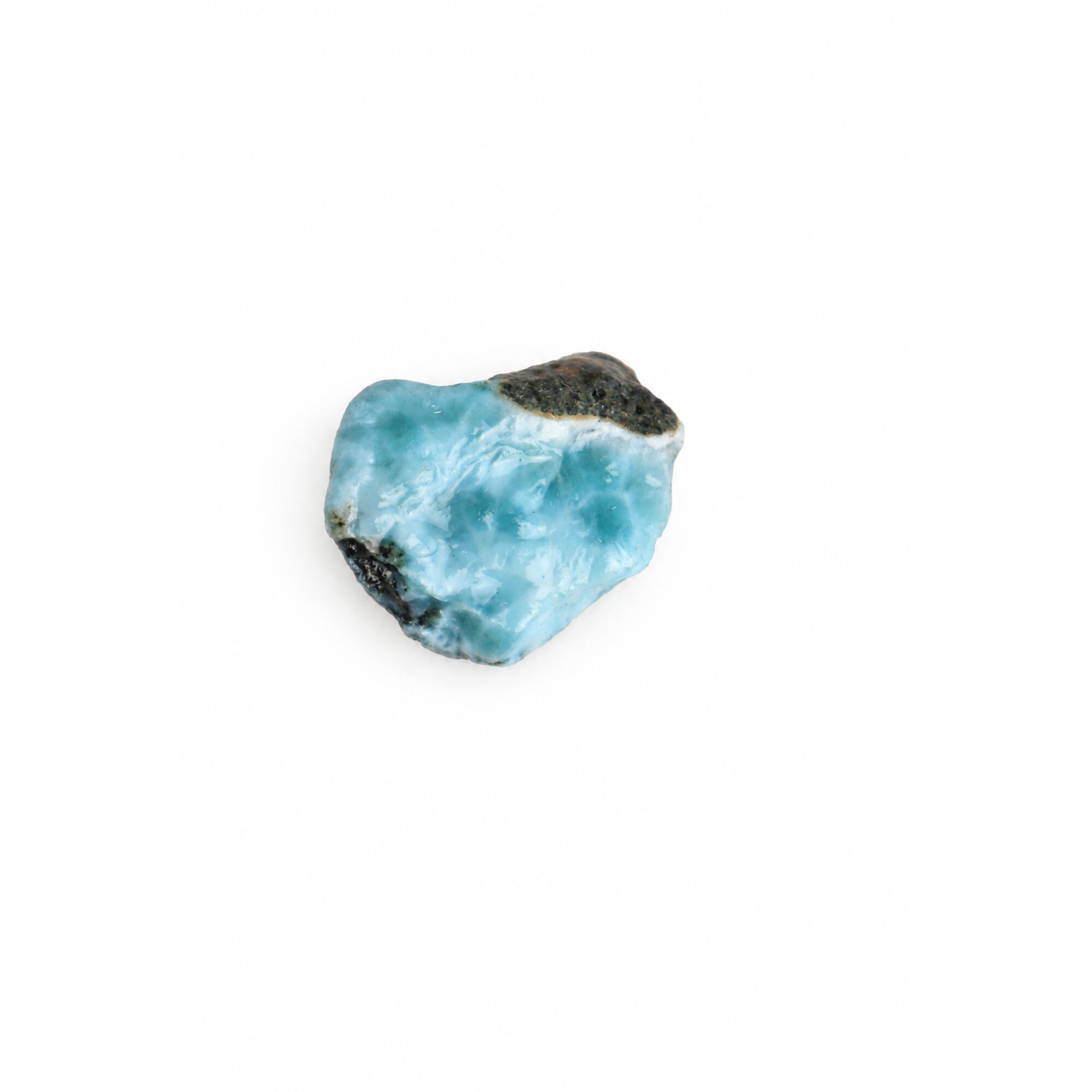 Natural sky blue rough Dominican Larimar 41mm – photo 3
