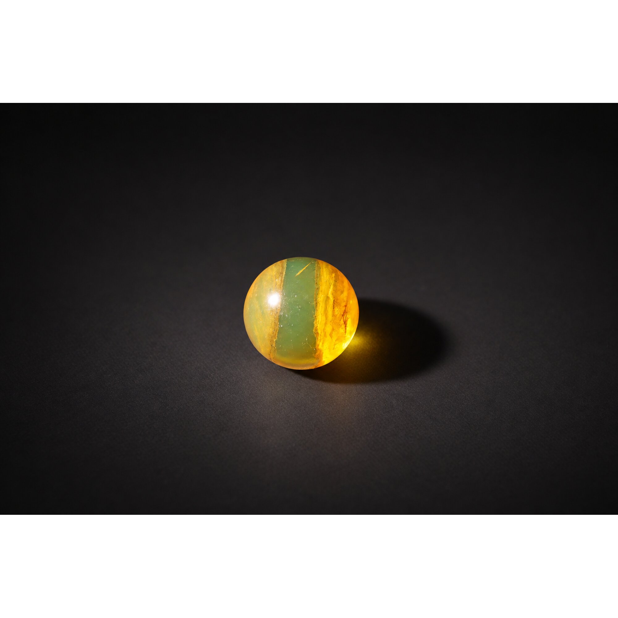 Pure natural orange green Dominican amber sphere/ball 20.5mm – photo 7