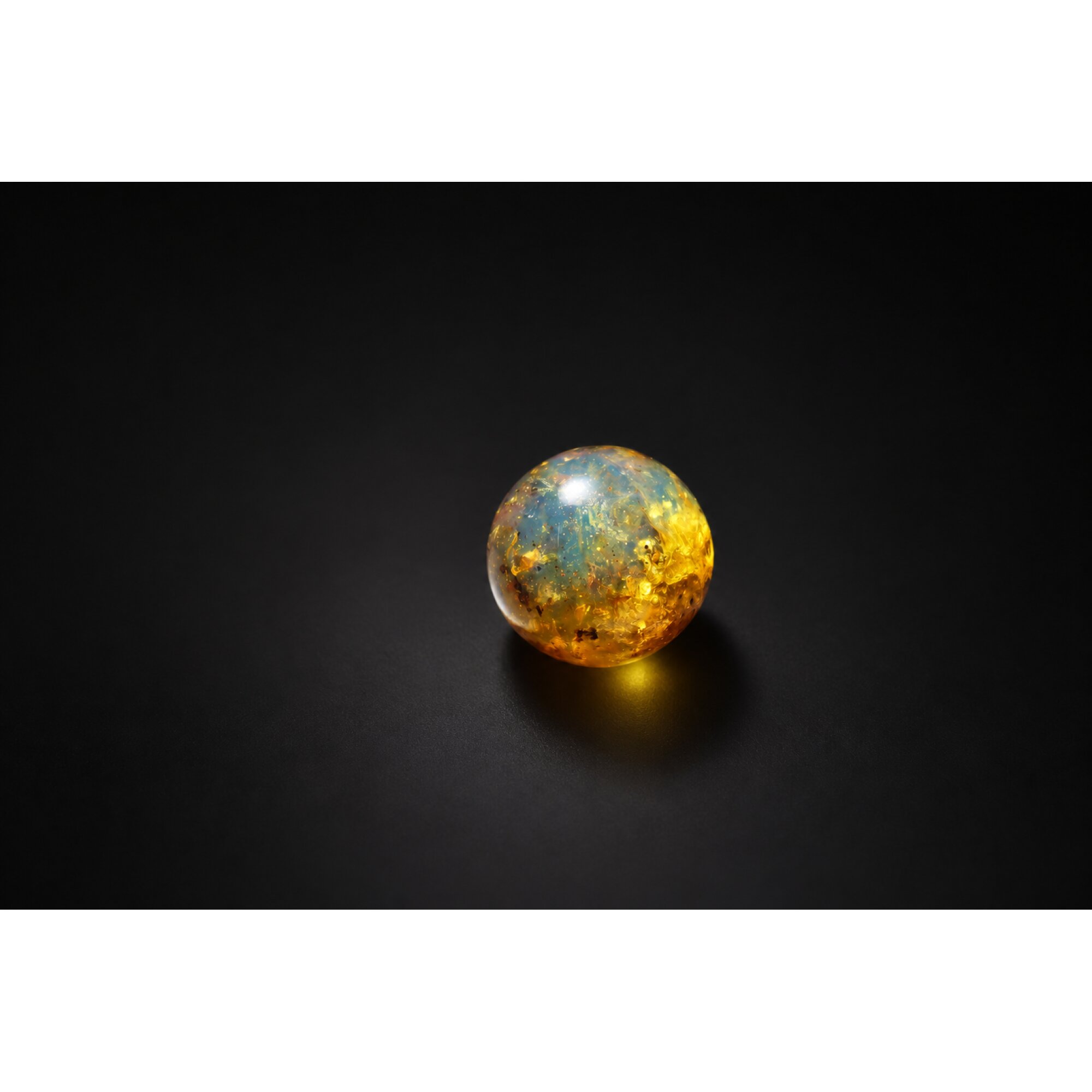 Natural yellow blue Dominican amber sphere/ball 21mm – photo 8
