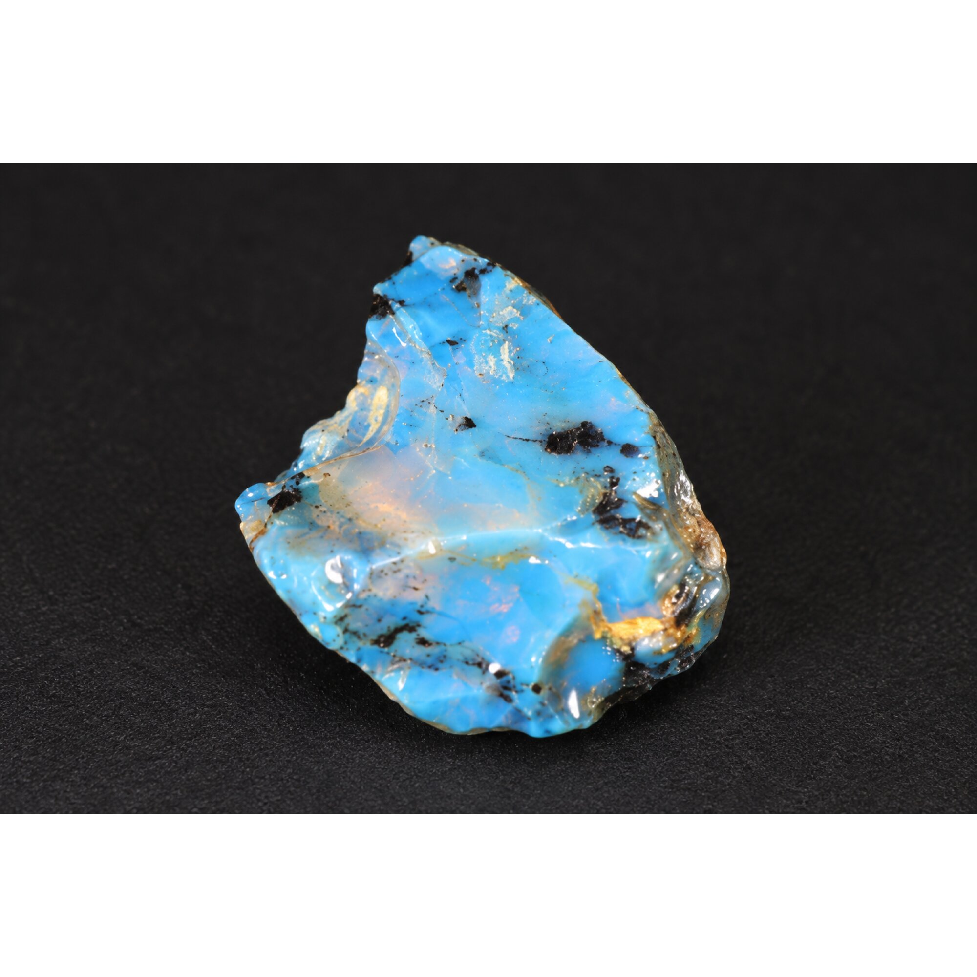 Natural sky blue rough specimen Dominican amber 30mm – photo 10