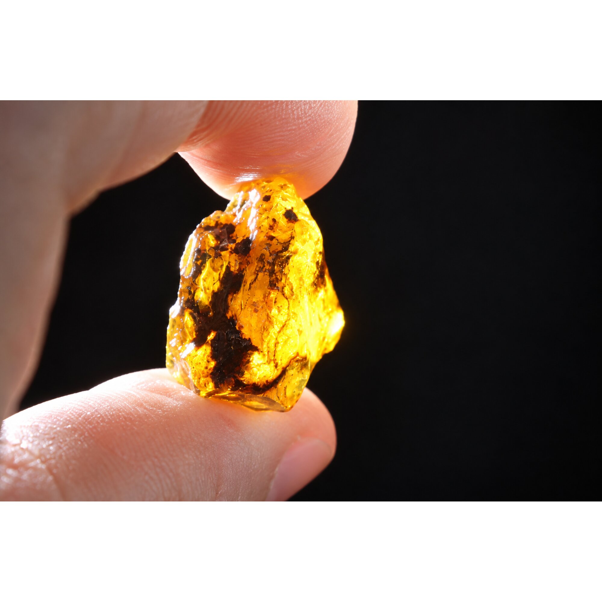 Naturally formed sky blue rough specimen Dominican amber 25mm – photo 2