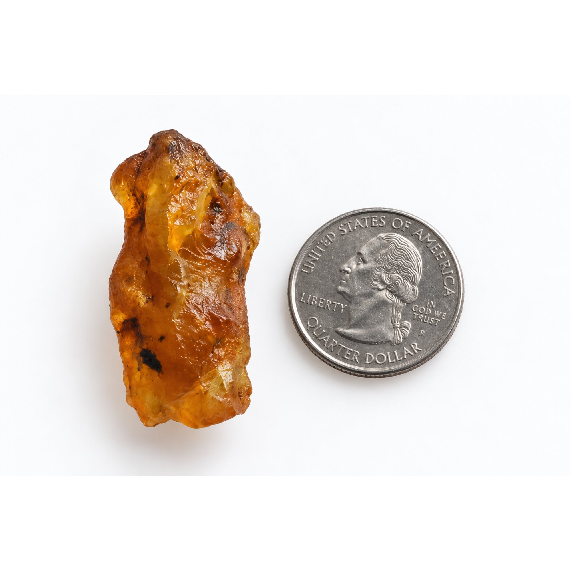 Genuine orange blue rough specimen Dominican amber 43mm – photo 2