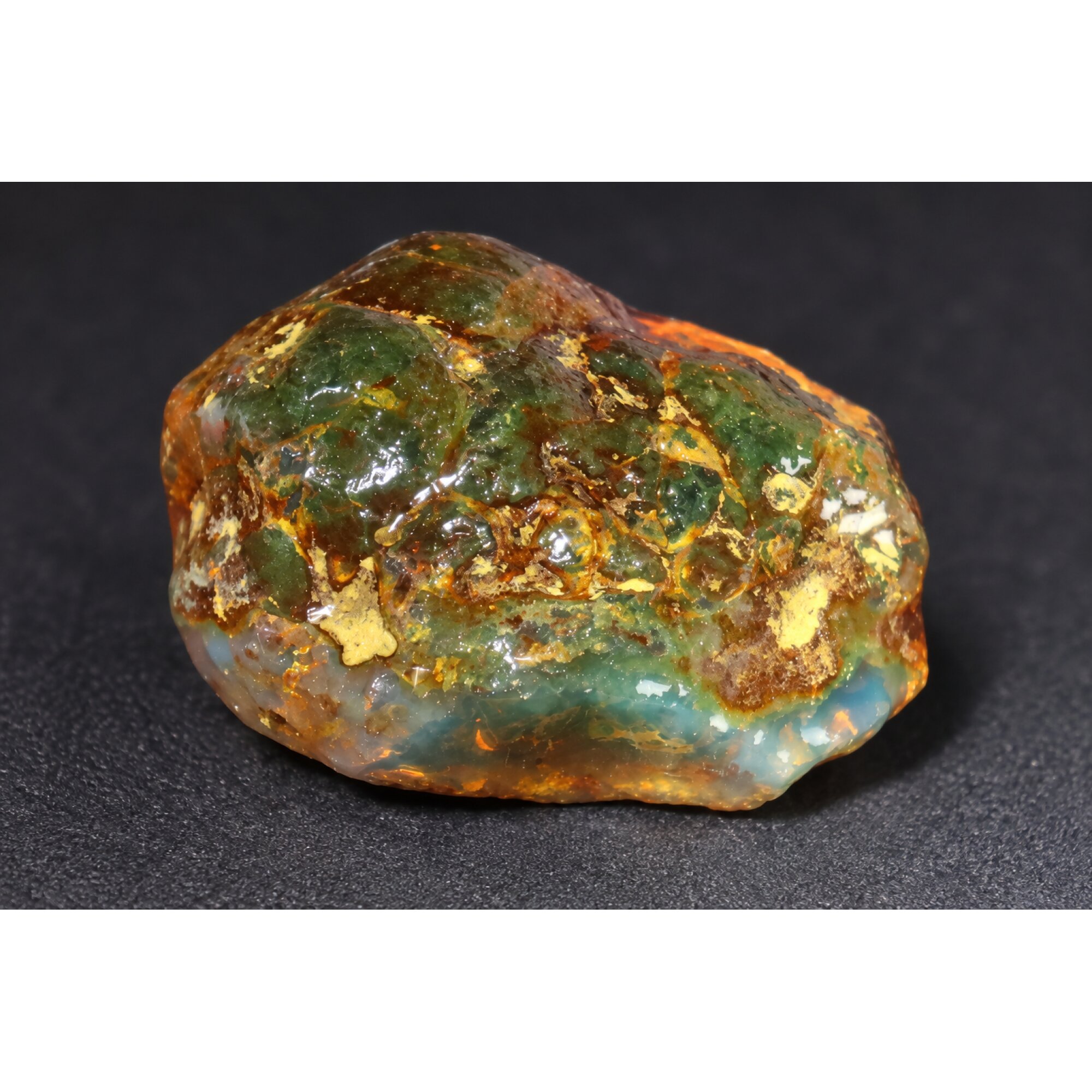 Real orange blue rough specimen Dominican amber 44mm – photo 3