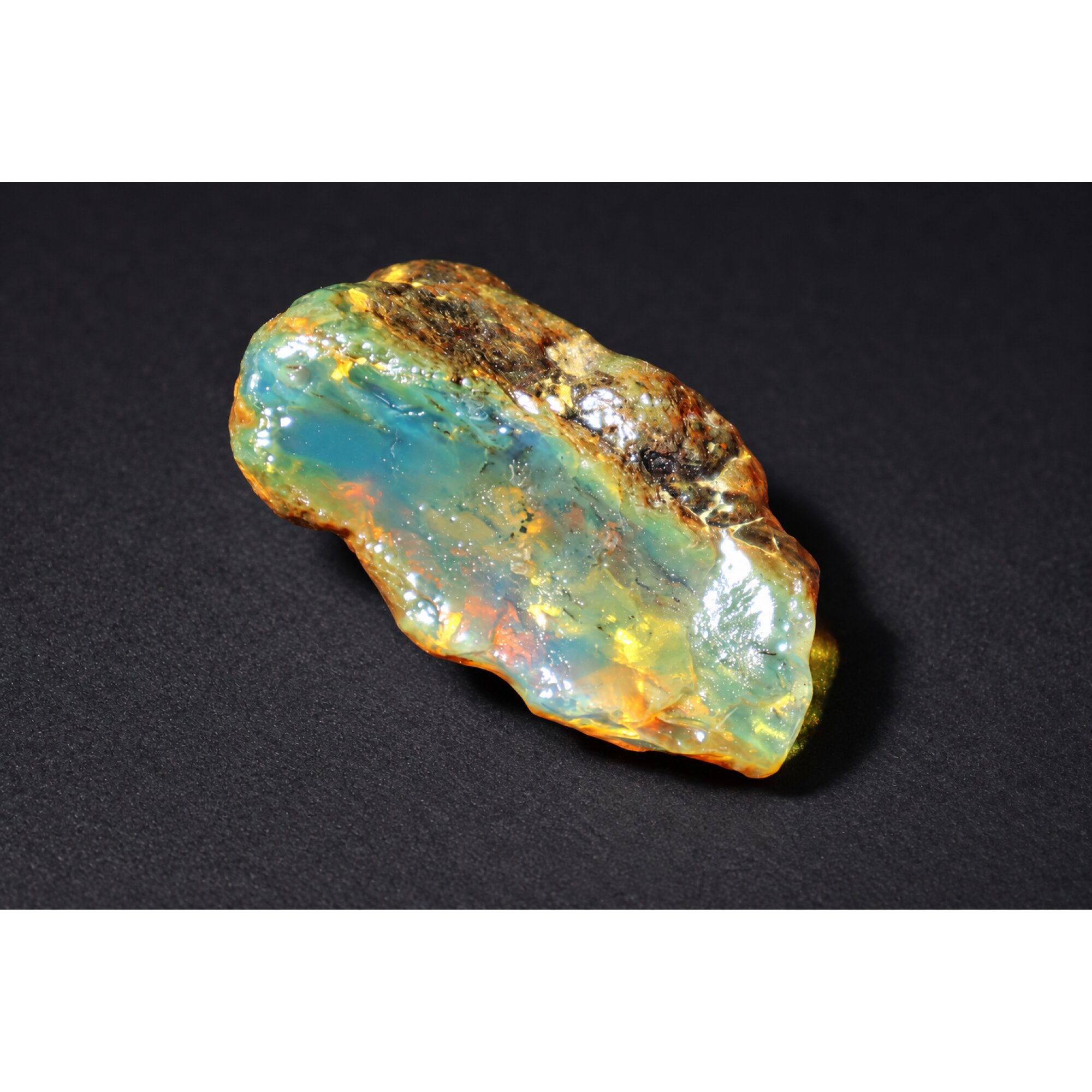 Genuine deep blue rough specimen Dominican amber 45mm – photo 8