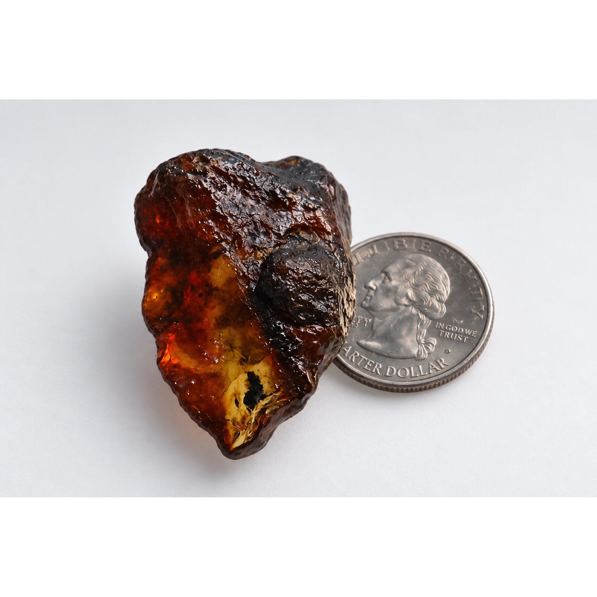 Genuine deep blue rough specimen Dominican amber 45mm – photo 9