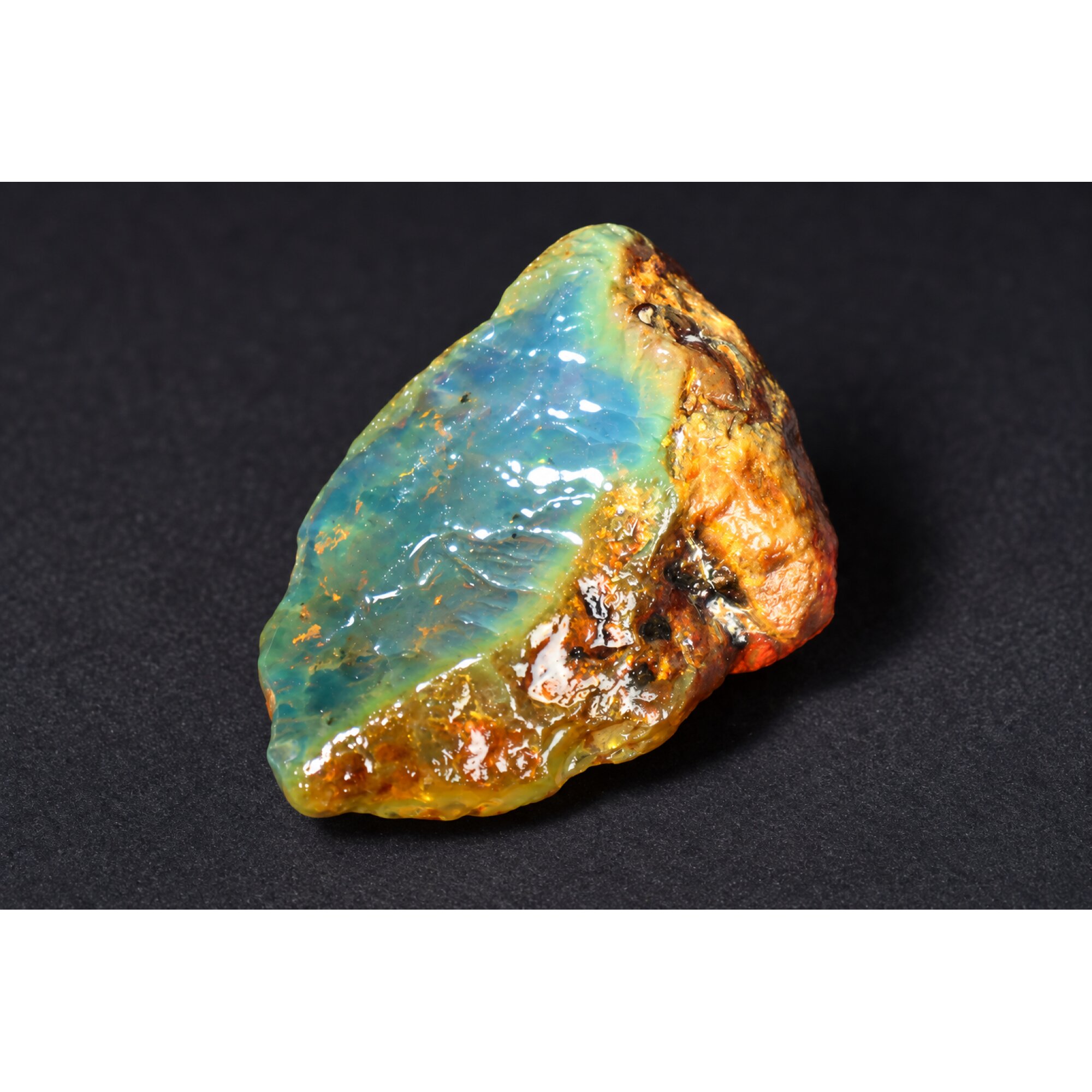 Genuine deep blue rough specimen Dominican amber 45mm – photo 12