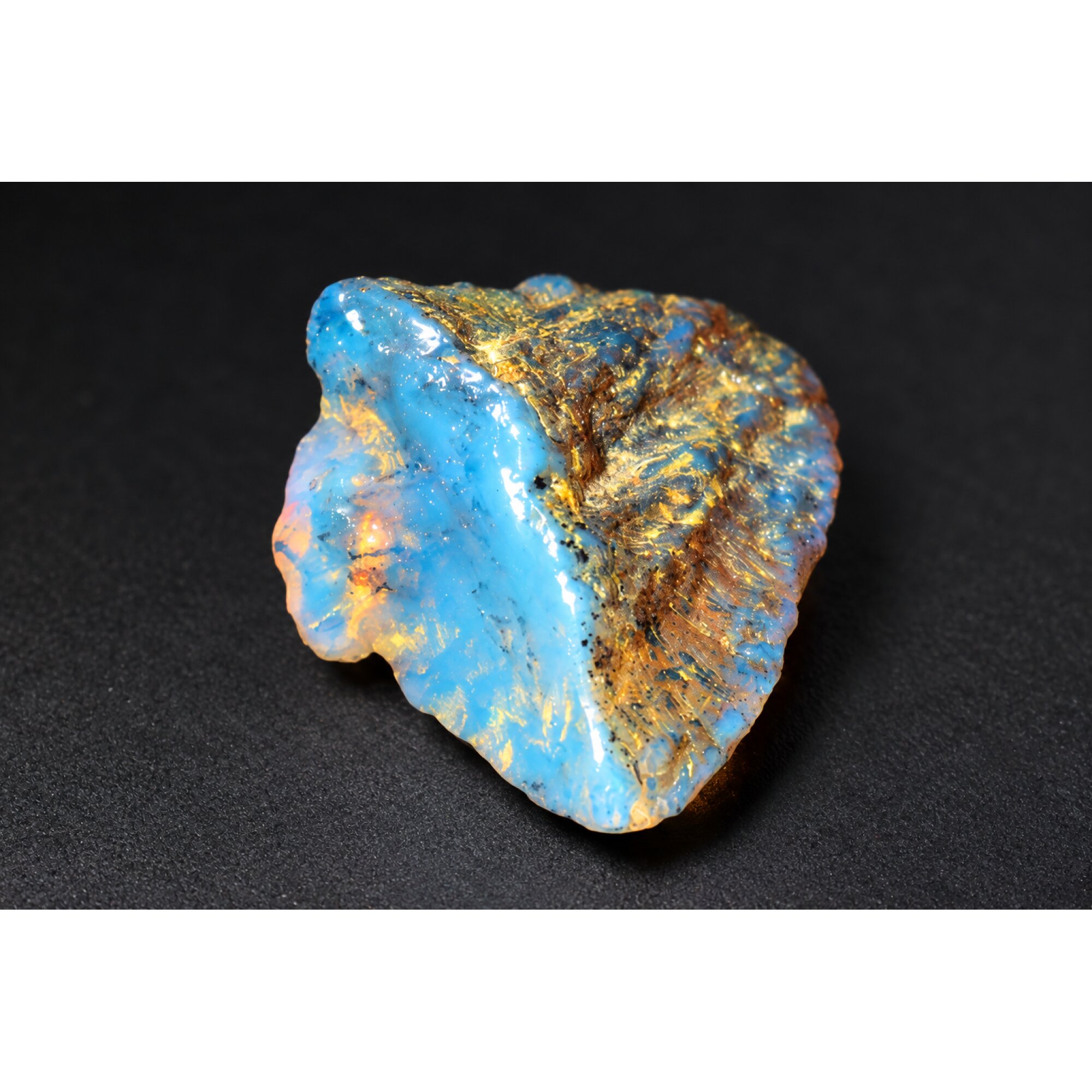 Authentic sky blue rough specimen Dominican amber 35mm – photo 13