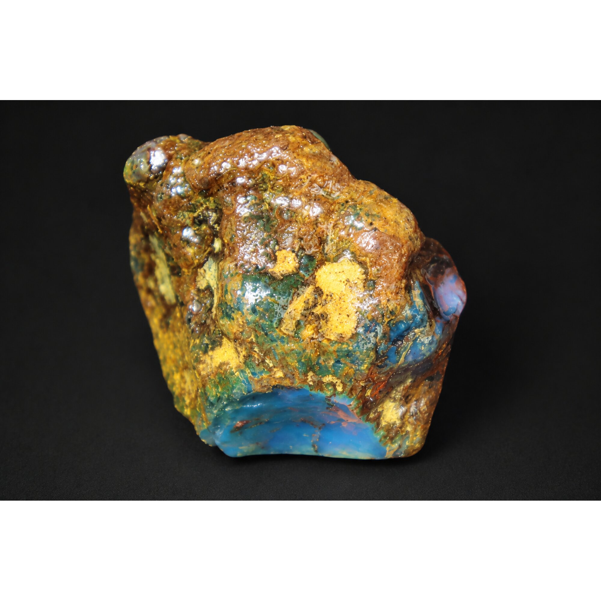Genuine green blue rough specimen Dominican amber 35mm – photo 2