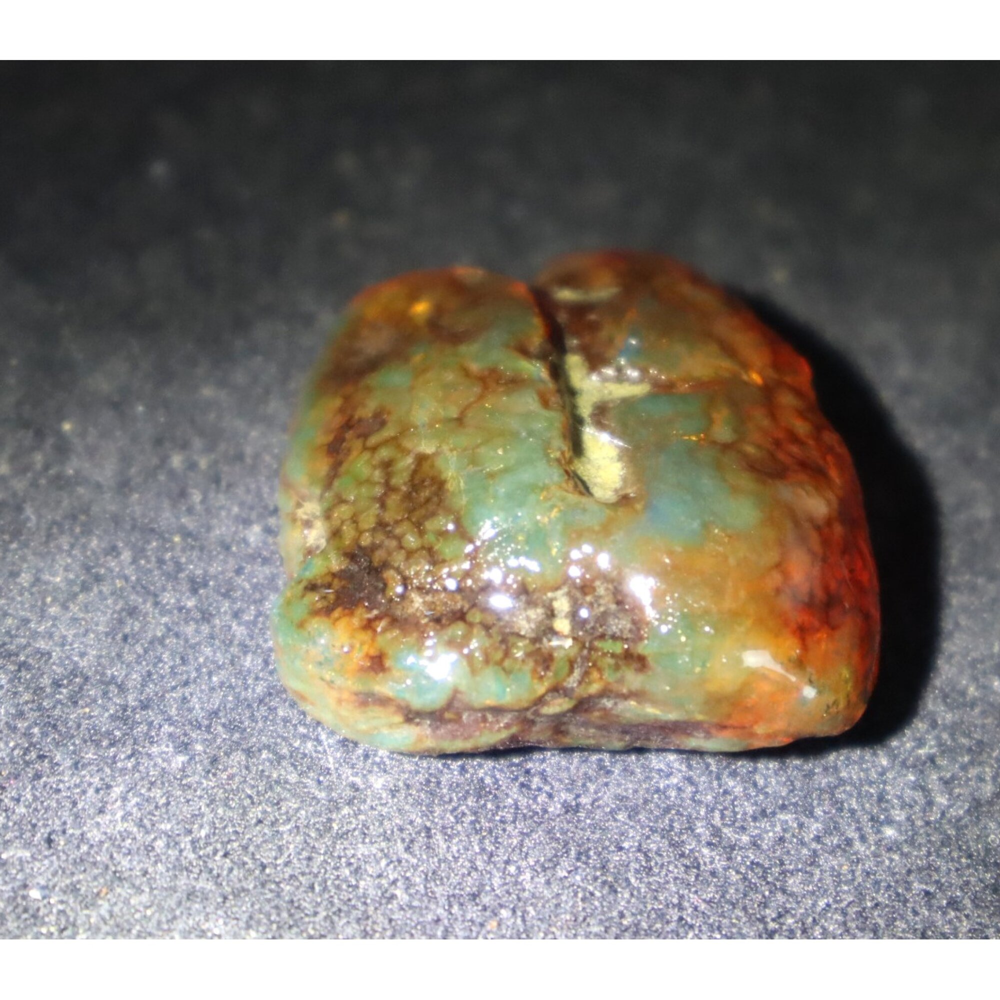 Authentic deep blue rough specimen Dominican amber 32mm – photo 3