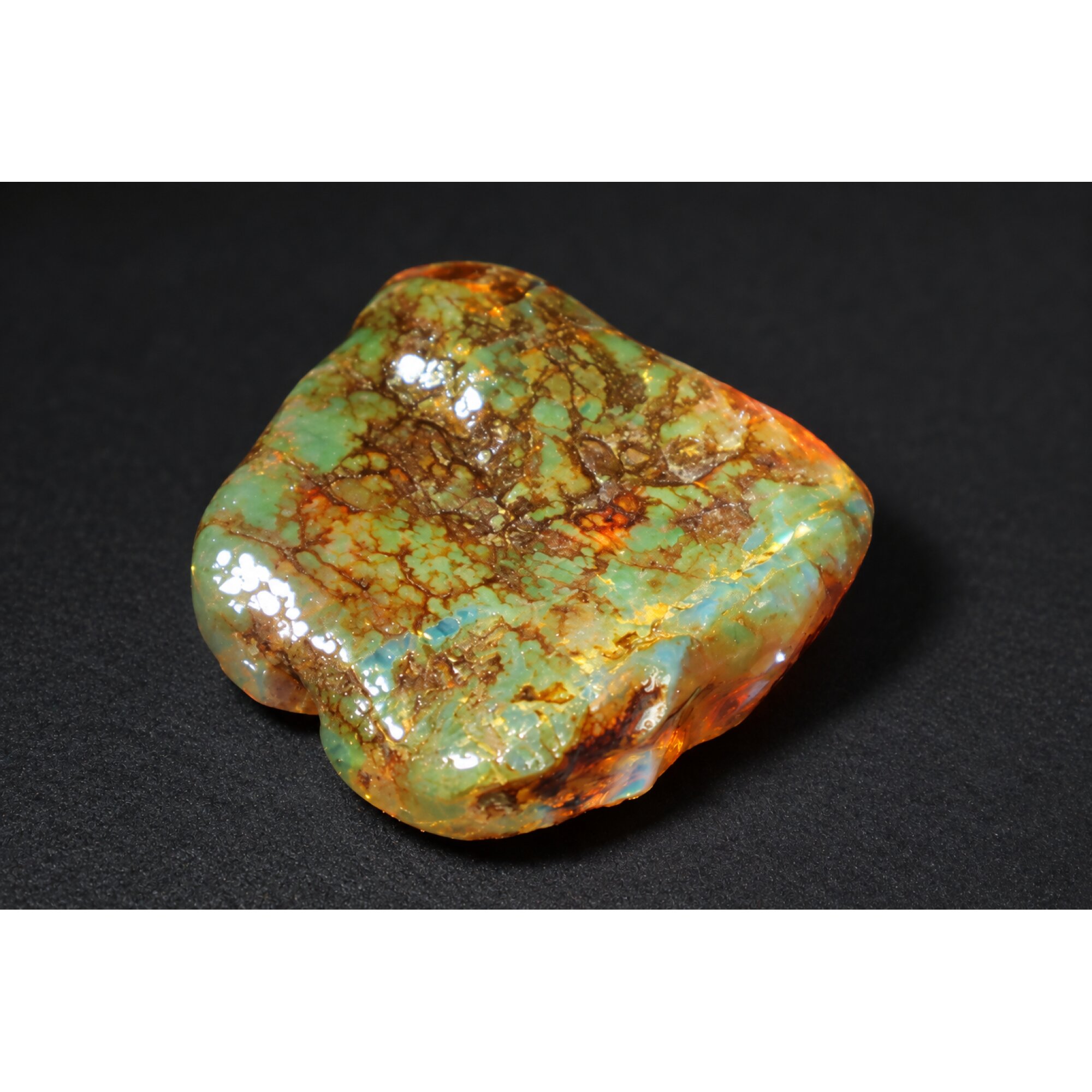 Authentic deep blue rough specimen Dominican amber 32mm – photo 12
