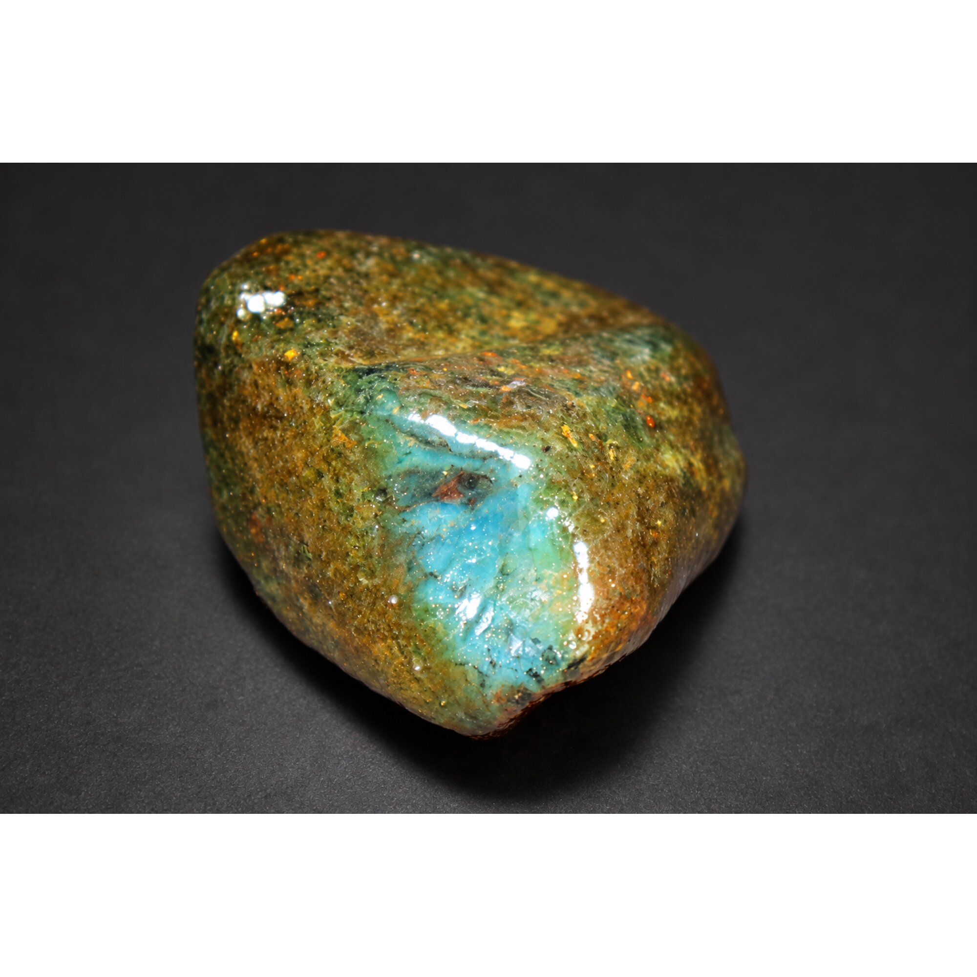 Authentic red peel blue rough specimen Dominican amber 42mm – photo 4