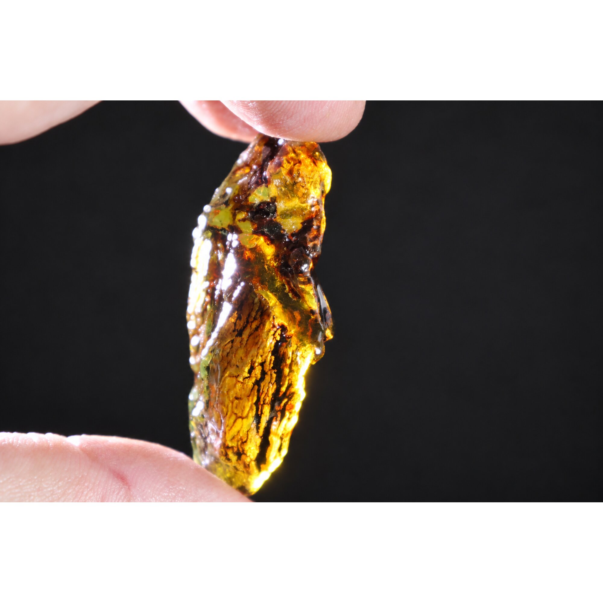 Genuine sky blue rough specimen Dominican amber 60mm – photo 3
