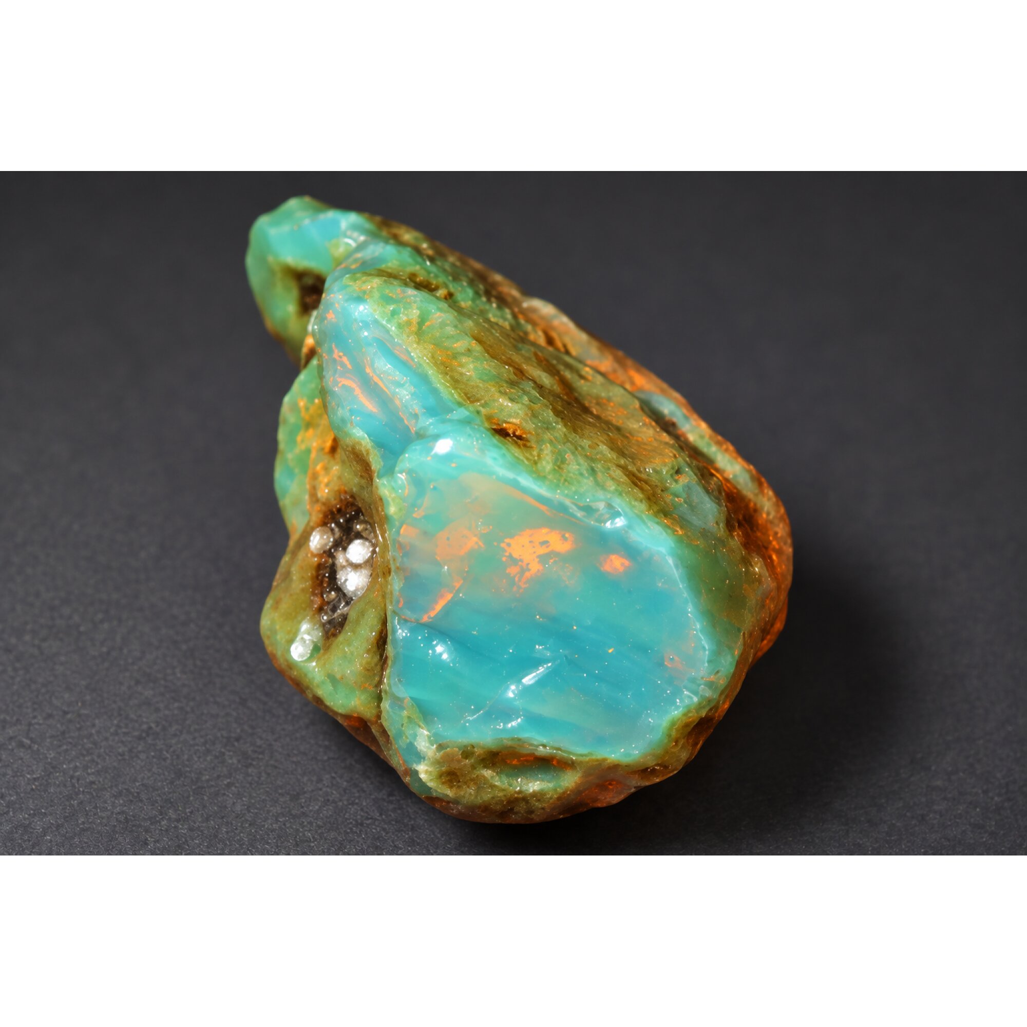Genuine turquoise blue rough specimen Dominican amber 43mm – photo 11