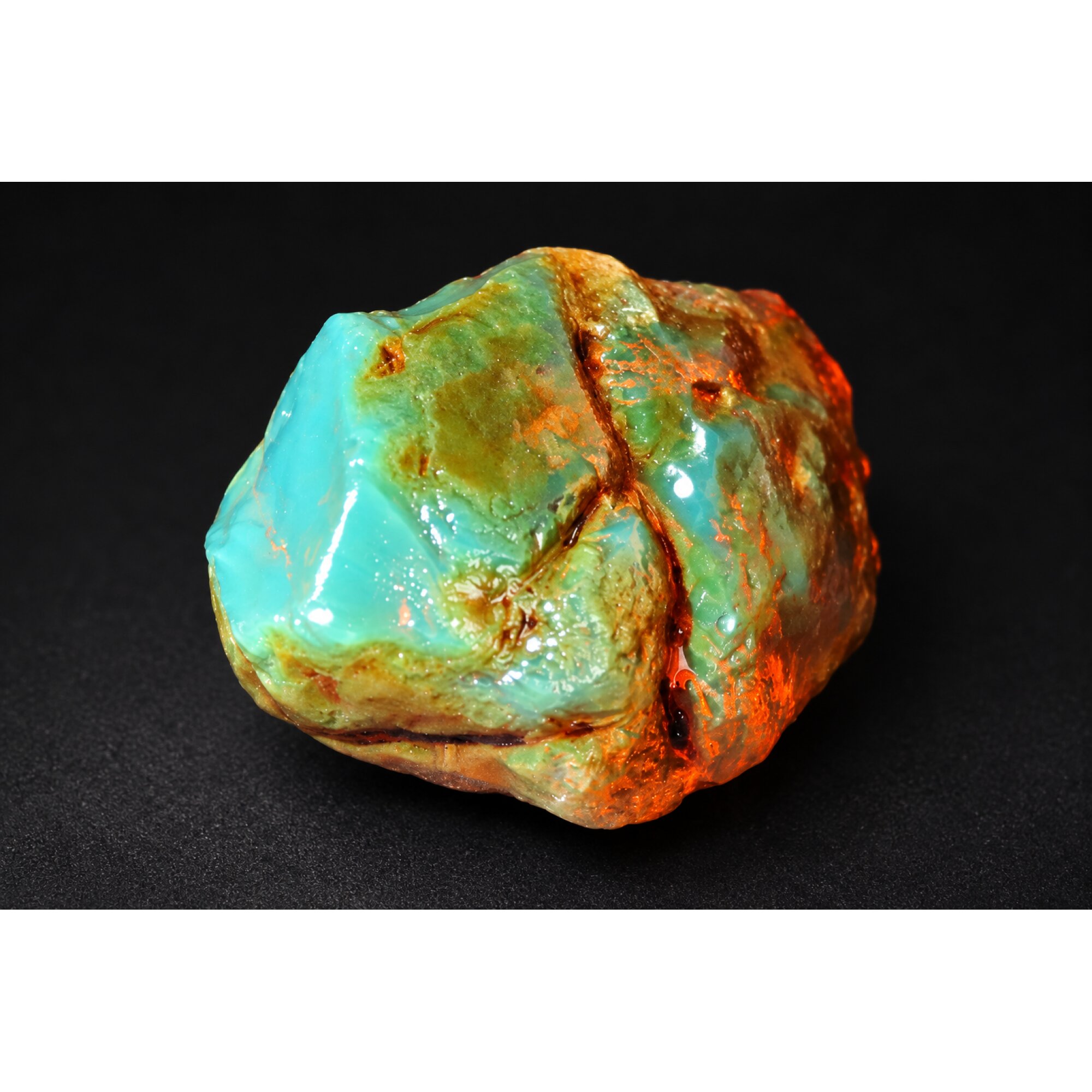 Genuine turquoise blue rough specimen Dominican amber 43mm – photo 12